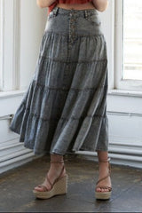 Acid Washed Denim Skirt