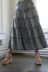 Acid Washed Denim Skirt