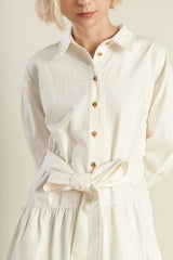 Woven Twill Midi Dress