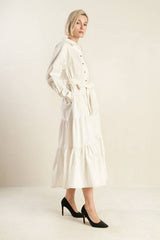 Woven Twill Midi Dress