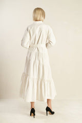 Woven Twill Midi Dress