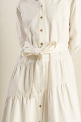 Woven Twill Midi Dress