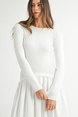 Ribbed Poplin Midi Dress