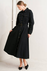 Solid Midi Dress