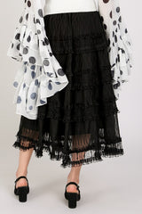 Tiered Mesh Sheer Maxi Skirt
