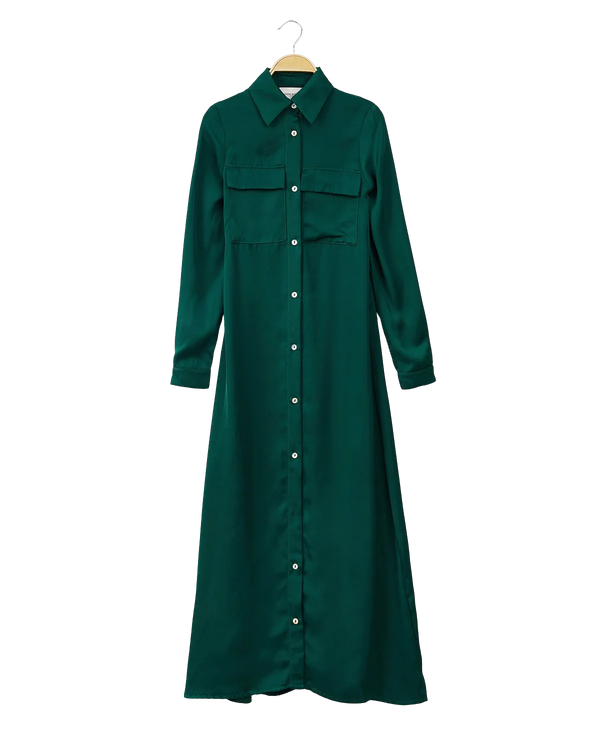 Satin Shirt Dress