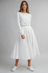 Knit Cardigan And Midi Skirt Set