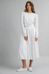 Knit Cardigan And Midi Skirt Set