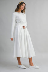 Knit Cardigan And Midi Skirt Set