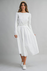 Knit Cardigan And Midi Skirt Set