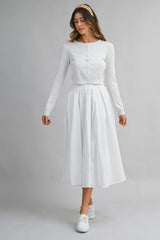 Knit Cardigan And Midi Skirt Set