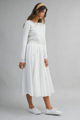 Knit Cardigan And Midi Skirt Set