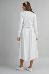 Knit Cardigan And Midi Skirt Set
