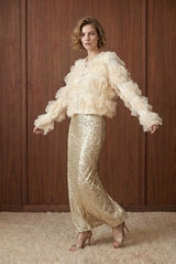 Sequin Maxi Column Skirt