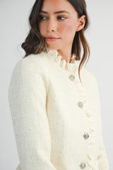Trim Jacket And Skirt Set