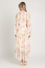 Botanical Chiffon Maxi Dress