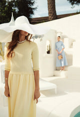 Knit/Satin Combo Maxi Butter
