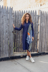 Origami Dress - Dark Blue
