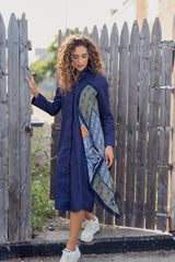 Origami Dress - Dark Blue
