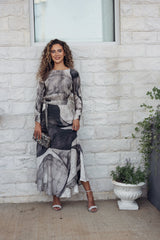 Marbella Noir Dress - Print detail