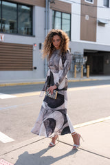 Marbella Noir Dress - Print detail