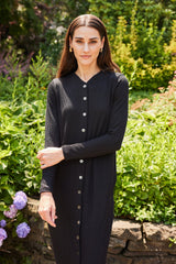 Alexa Dress - Black, fabric detail