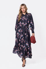 Connie Dress Black Flower