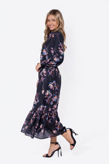Connie Dress Black Flower