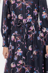 Connie Dress Black Flower