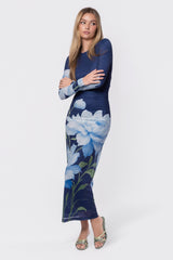 Alia Dress Navy Ground