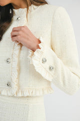 Trim Jacket And Skirt Set