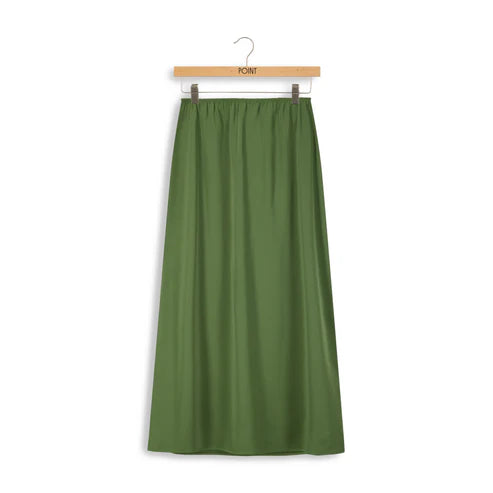 Point Satin A-Line Slip Skirt