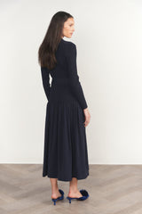 Drina Dress Deep Indigo Navy - side