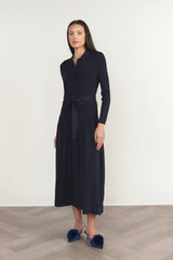 Drina Dress Deep Indigo Navy - front