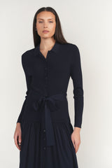 Drina Dress Deep Indigo Navy - detail