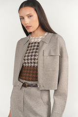 Seine Jacket - Greige Marl (styled outfit shot)