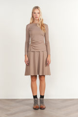 Napo Skirt - Sandstone (styled outfit shot)
