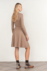 Napo Skirt - Sandstone, detail (styled outfit shot)