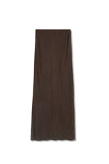 Point Brushed Straight Skirt - Chocolate
