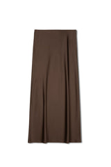 Satin Streight Skirt - Chocolate