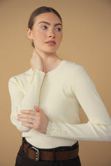 Point Scallop Edge Sweater, detail