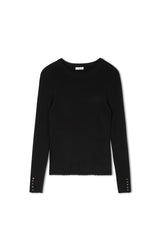 Point Scallop Edge Sweater - Black