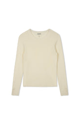 Point Scallop Edge Sweater - Cream