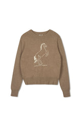 Point Riding Sweater - New Taupe Melange