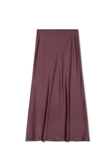 Satin A-Line Slip Skirt - Berry Wine