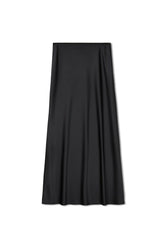 Satin A-Line Slip Skirt - Black