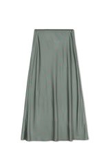 Satin A-Line Slip Skirt Print - Houndstooth