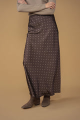 Satin A-Line Slip Skirt Print - styled 2
