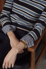 Point Striped Henley - Navy Multi