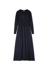Point Cable Twofer Dress - Navy